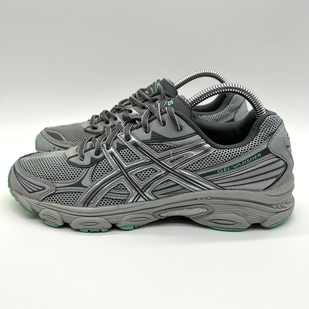 ASICS Gel-Vanisher Shoes Women 9 Grey Silver Mint Running Sneakers Mesh Athletic